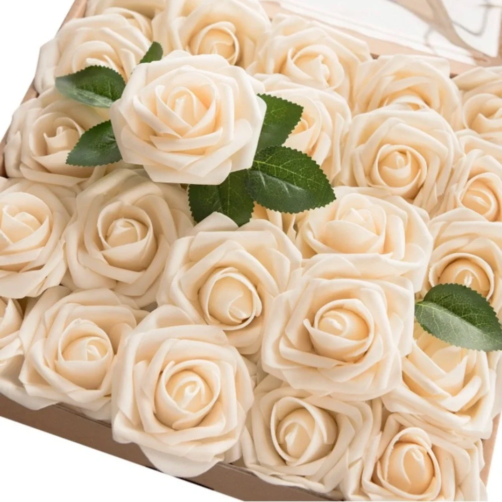 27 count | Lambs Ear Garlands & Ivory Roses Set Wedding Flowers Greenery Decor